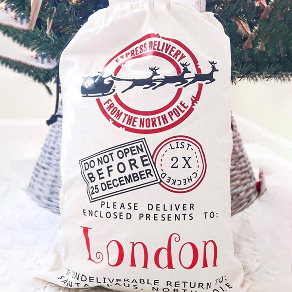 Personalized Red Santa Christmas Sack