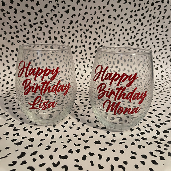 16/18 oz Personalized Stemless Wine Glass